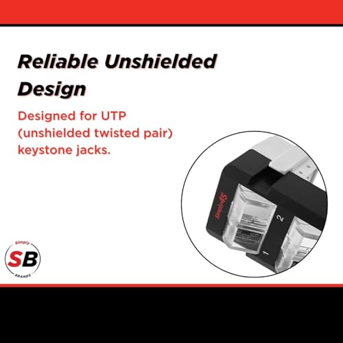 Simply45 Panel de Parcheo Keystone UTP de 12 Puertos Sin Cargar, Negro miniatura 4