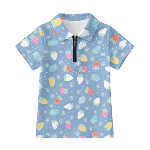 Polo de tennis pour fille au club de golf en imprimé fraise