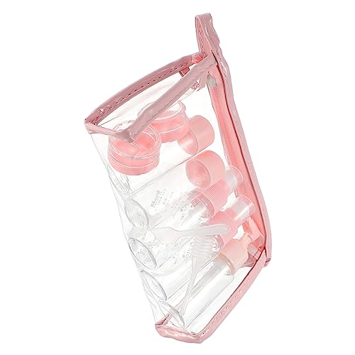 CALLARON Juego De Botellas Para Cosméticos 11 Pcs Tamaño Portátil Plástico Resistente Color Rojo Para Cuidado Piel Viaje Campamento Kit De Envases Rellenable