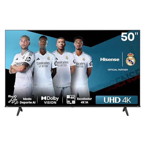 Hisense 50A6N – UHD 4K,VIDAA Smart TV, 50 Pulgadas, Dolby Vision, Modo Juego Plus, DTS Virtual X, Control por Voz televisor, Doble Control de Volumen, Auto ordenación Canales TDT (Nuevo 2024)