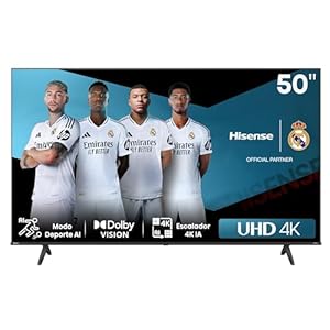 Hisense 50A6N – UHD 4K,VIDAA Smart TV, 50 Pulgadas, Dolby Vision, Modo Juego Plus, DTS Virtual X, Control por Voz televisor, Doble Control de Volumen, Auto ordenación Canales TDT (Nuevo 2024)