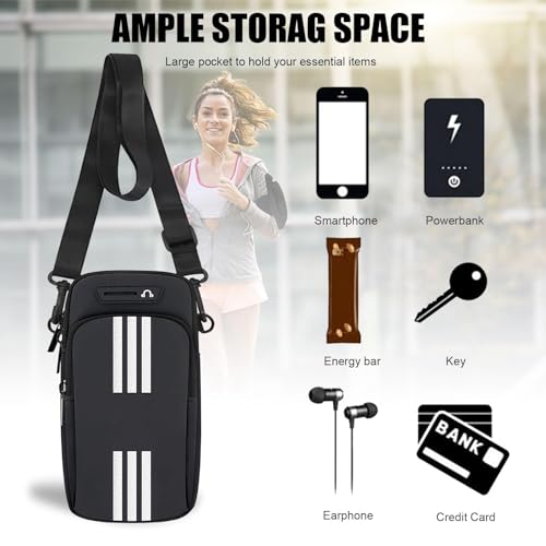 Image of MTROYALDIA Arm Bag Cell Phone Armband Holder for Running Armband Purse Crossbody for Hiking, Jogging,Suit for Mostly Phone Mini Pouch