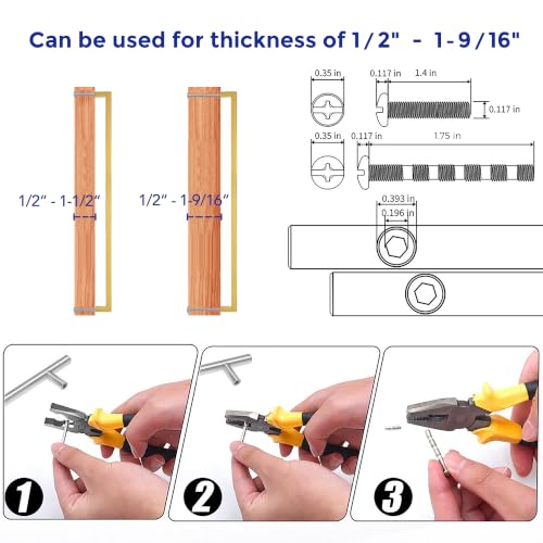 Image of Ravinte 5 Pack Kitchen Gold Cabinet Handles 18 Inch Hole Center Stainless Steel Square Cabinet Pulls for Dresser Drawer Cupboard Handles with Screwdriver