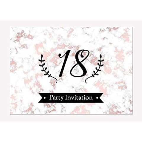Rose Gold Marble Birthday Invitations Pack Cover
