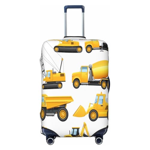 Construction Trucks Crane Bulldozer Luggage Cover for Suitcase, Suitcase Cover Protector Fit 29-32 Inch Luggage Travel Accessories, XL