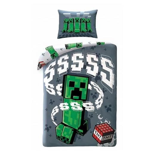 Halantex Minecraft - Juego de cama (140 x 200 cm + 70 x 90 cm, 100% algodón)