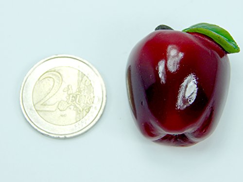 WitnyStore Tiny 1⅜" Long Red Apple Fruit Refrigerator Magnet Realistic 3D Resin Fridge Magnets Colorful Handmade Décor Magnetic Kitchen Accessories Souvenir Decorative Collectible Gift