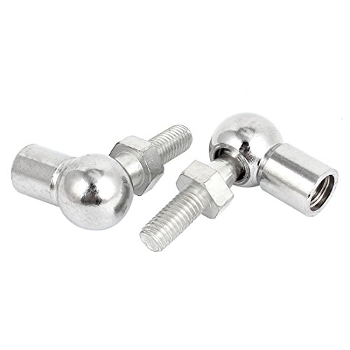 Aexit 8mm Male Clamps 10mm Female Thread L Shape Ball Joint Rod End Bearing Strap Clamps 2 Pcs