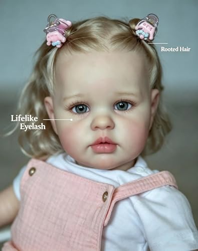 Muñeca reborn niña de silicona realista 24 pulgadas miniatura 4