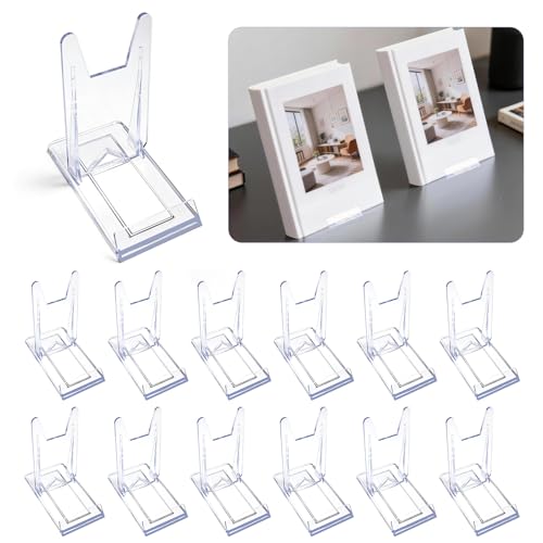 12 Piezas Soportes Para Platos Decorativos, Caballetes De Exhibición Ajustables Y Transparentes Para Teléfonos, Tarjetas, Fotos Y Más Juego Multiusos De Expositores De Plástico