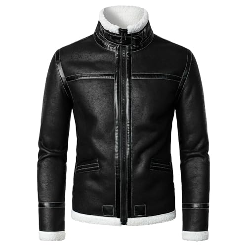 Chaqueta Bomber de Cuero Sintético para Hombre 5X-Large miniatura 2