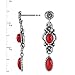 American West Sterling Silver Women’s Drop & Dangle Earrings Red Coral Gemstone Floral Design