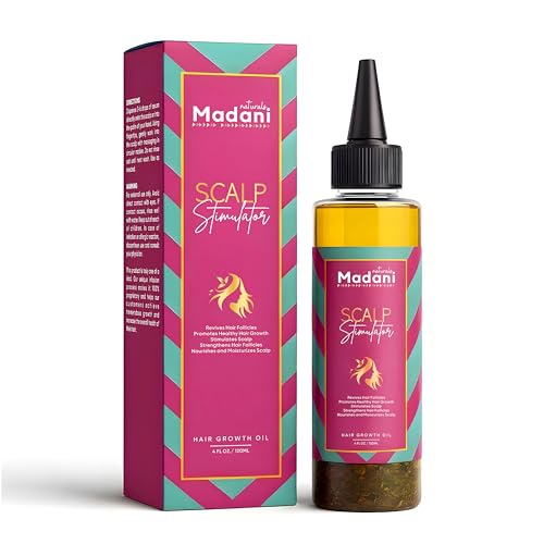 Madani Scalp Stimulator Hair Growth Oil 4 fl oz Nourishing Follicle Treatment Hair Repair Regrowth with Rosemary & Mint