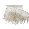 White 2Yard Rooster Hackle Feather Fringe Trim 4-6inch in Width for DIY Costume Sewing Craft Decor Dress Accessories Party Supplies Festival Outfits #1