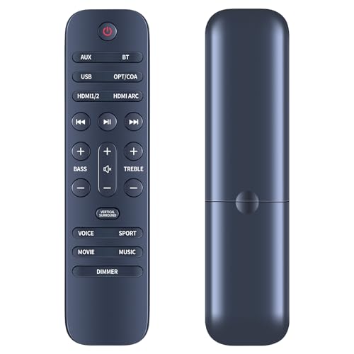 TCNOUMT DSB 1000 Ersatzfernbedienung Passend für Grundig Soundbar DSB 2000 DSB 2100 GSB 950 2.1 Dolby Atmos Soundbar/Monoprice SB-300 FSR TB700 JVC JBL STV880 Subwoofer