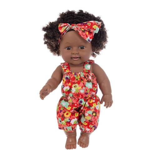 URFEDA Afrikanische Puppe für Kinder - Schwarze Puppe mit Haaren, 12 Zoll,...