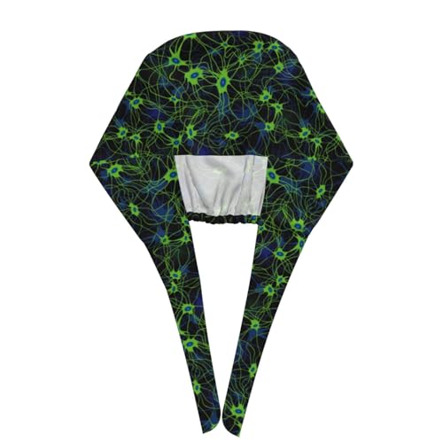 Image of Working Cap Scrub Cap with Sweatband Adjustable Unisex Women Tie Back Hat Nurse Surgical Caps