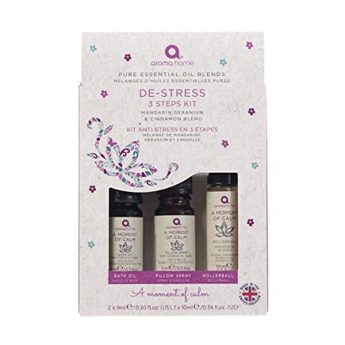 Aroma Home - Kit de 3 pasos, aceite de baño, spray de almohada, rollerball