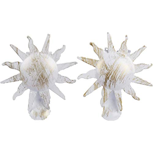 YVAN MOINS CHER Lot De 2 Pinces À Rideaux en Métal Décor Soleil Servant D'embrasse pour La Décoration De Vos Fenêtres Ou Baie- Grand Modèle Cette Pince Servira...