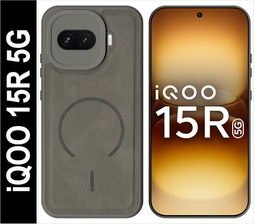 Image of SBMS Back Cover for iQOO 15R 5G | Ultra Slim Soft Rubberised Hard Case | Oil Feel Soft Leather Back | Mag-Safe Design (Mag-Safe Not Support) | Camera Protection Case for iQOO 15R 5G (Gray)