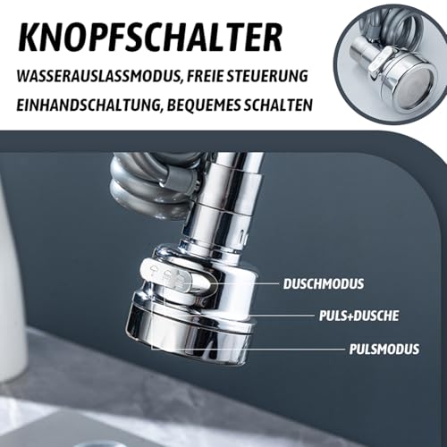 Tap Aerator Male Thread, Tap Basin, Extension, Anti Splash Water-Saving Screen Jet Regulator, Suitable for Kitchen/Bathroom - Image 3