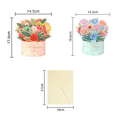 Biglietto pop-up con fiori, biglietto 3D, pop-up