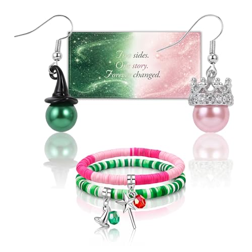 ZAYNORIA Witch Gifts Jewelry Set Beaded Bracelet and Earrings Accessories for Party & Daily Wear Gothic Aesthetic Gift for Women