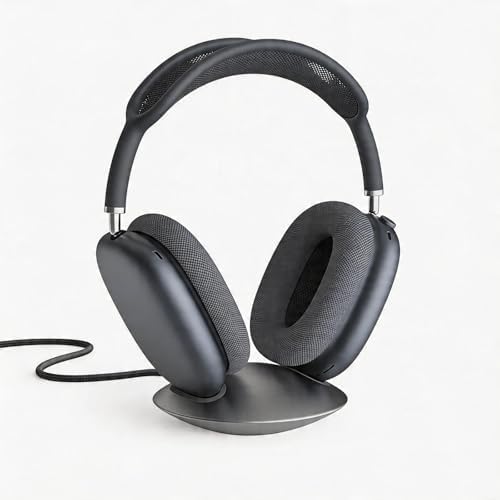 All-Aluminum Headphone Stand with Charging Dock, Gray image 3