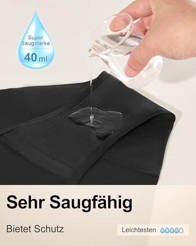 SHARICCA Periodenunterwäsche Starke Blutung 40 ML SaugfäHigkeit Perioden Unterwäsche Atmungsaktiv Lecksicher Menstruation Unterhosen Slips Damen (Mehrfarbig-3P02,M)