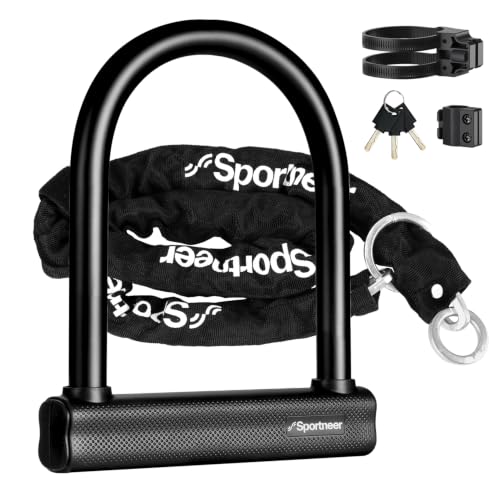 Sportneer Extra Wide U-Lock with Chain