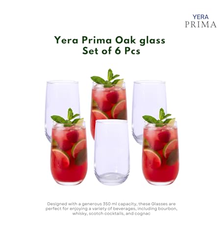 Image of Yera Prima Aqua Water /Juice /Cocktail Glass- 335 ml Each -Set of 6 pcs