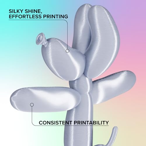 Image of Polymaker Panchroma Silk PLA Filament 1.75mm 1kg, Shiny Silver, New and Improved Formula, Better Strength, Printing Speed and Clog-Free. Works in Most FDM and Multicolor 3D Printers.
