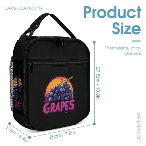 Grapes Cute Backpacks Set Lightweight Lunch Bag Aesthetic Pencil Cases for Travel Work4