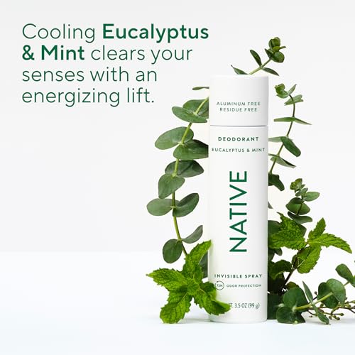 Image of Native Deodorant & Body Spray, Eucalyptus & Mint, 72-Hour Odor Protection for Underarms & Body, Aluminum Free, Quick Drying, 3.5 oz