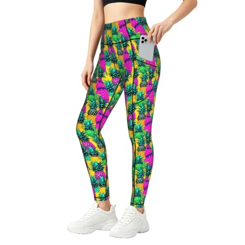 Pantalon de yoga ample contre les irritations : le confort d'un bas de sport fluide imprimé ananas
