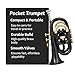 NEW POCKET TRUMPET BLACK/BRAS COLORED FINISH Bb GOOD PITCH PROFFESIONALS W/CASE