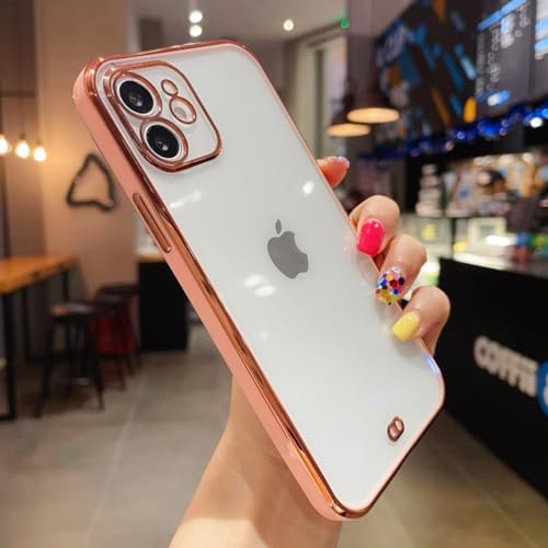 Coque silicone souple pour iPhone X XS rose transparente de luxe