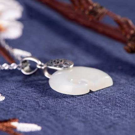 Collier éléphant en argent S925 et véritable jade de Hotan