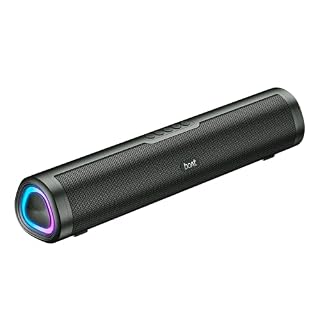 boAt Aavante 2.0 150, 2.0 CH, 16W Signature Sound, RGB LEDs, Dual Full-Range Drivers, Upto 5H Battery, TWS, Multi Ports, Bluetooth Sound bar, Home Theatre Soundbar Speaker (Premium Black)