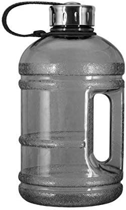 Geo Sports Bottles 1/2 Gallon (64 oz) BPA Free Reusable Leakproof Wide Mouth Sports Water Jug Bottle with Handle and 48mm Stainless Steel Cap (Black) - Image 2