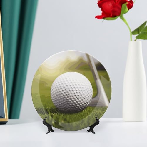 Plato decorativo de cerámica Golf Ball 7 pulgadas miniatura 6