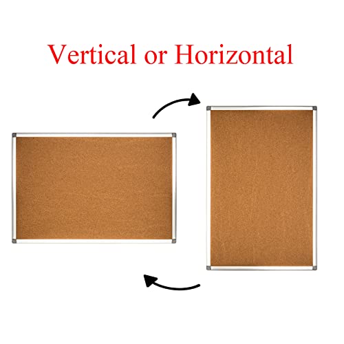 36X48 Inch Cork Bulletin Board - Silver Aluminum Frame For Bulletin, Memo, Notes, And Notice - Corkboard With Push Pin, Perfect For Home, Office, And School Use #TOP3
