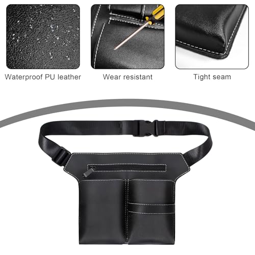 Friseur Werkzeugtasche, Schwarz PU Leder Friseur Gürteltasche, Salon Friseur Werkzeugtasche Scherentasche,für Friseurscheren Scheren Kämme Friseurwerkzeuge