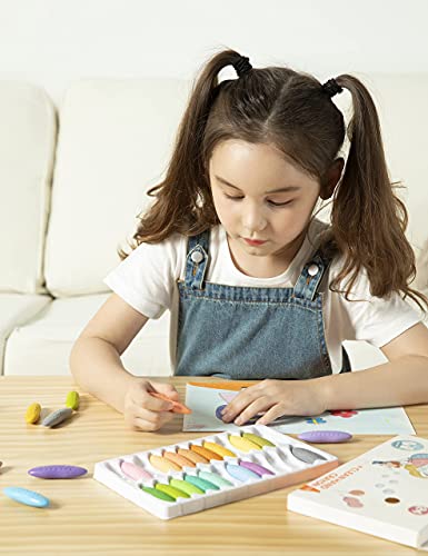 Image of YPLUS Toddler Crayons, 12 Pastel Washable Peanut Crayons, No Toxic | Easy to Hold Washable Crayons for Kids, Mess Free Unbreakable Crayon Gifts, Safe Coloring Gifts for Preschool Supplies