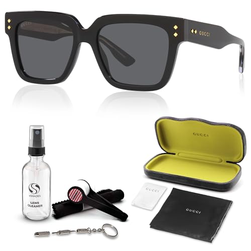 Gucci GG1084S Designer Fashion Sunglasses - Elegant, Sophisticated & Stylish Square Shape Eyewear with Luxury eSHADES Kit