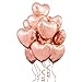 Produktbild JWTOYZ Folienballon Hochzeit Herz Rosegold, 27 Stück Luftballons Hochzeit Rosegold Ballons für Geburtstag Valentinstag Brautdusche