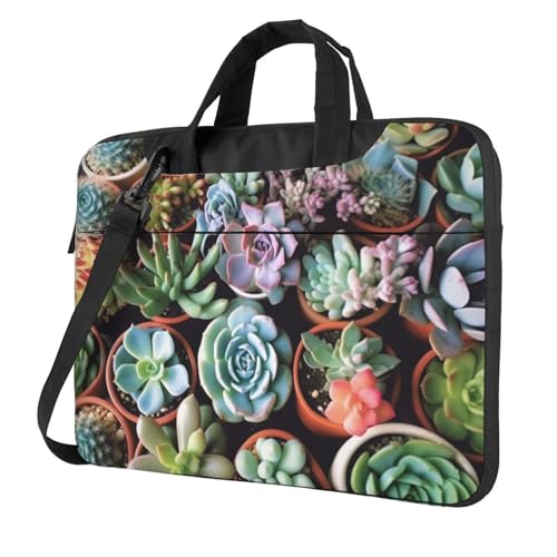 Sacoche ordinateur antichoc à motif succulentes résolvant vos besoins de transport