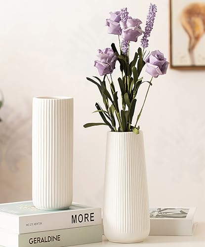 Vaso de flores de cerâmica, vaso de cerâmica de 20 cm para flores Lego, tulipa, grama dos pampas, va