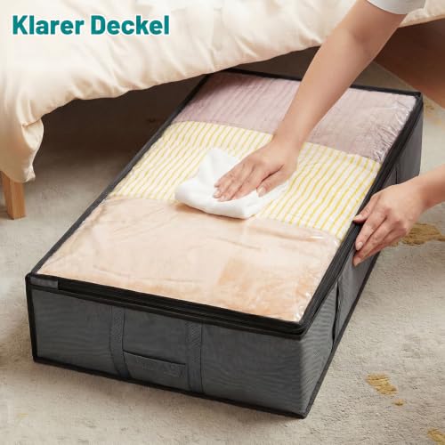6 Stück 90L Unterbett Aufbewahrungsbox mit Deckel, Unterbett Aufbewahrung – Ansicht 5