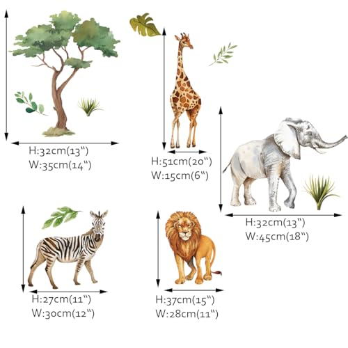 Vinilo decorativo infantil animales safari 24 x 36 pulgadas miniatura 4